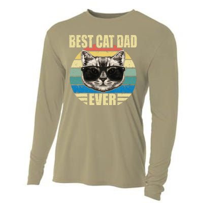 Funny Best Cat Dad Ever Funny Fathers Day Cat Dad Gift Cooling Performance Long Sleeve Crew