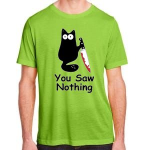 Funny Black Cat Meme You Saw Nothing Adult ChromaSoft Performance T-Shirt