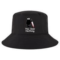 Funny Black Cat Meme You Saw Nothing Cool Comfort Performance Bucket Hat