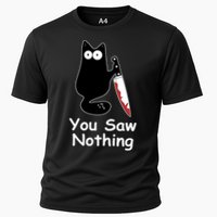 Funny Black Cat Meme You Saw Nothing Cooling Performance Crew T-Shirt