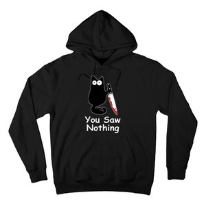 Funny Black Cat Meme You Saw Nothing Hoodie