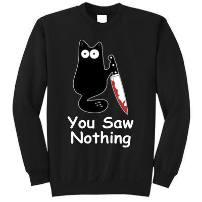Funny Black Cat Meme You Saw Nothing Sweatshirt