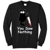 Funny Black Cat Meme You Saw Nothing Sweatshirt