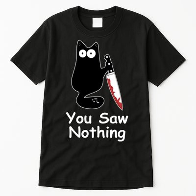 Funny Black Cat Meme You Saw Nothing Tall T-Shirt