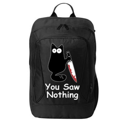 Funny Black Cat Meme You Saw Nothing City Backpack