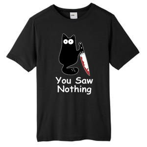 Funny Black Cat Meme You Saw Nothing Tall Fusion ChromaSoft Performance T-Shirt