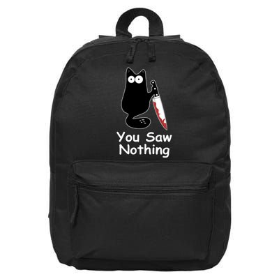 Funny Black Cat Meme You Saw Nothing 16 in Basic Backpack