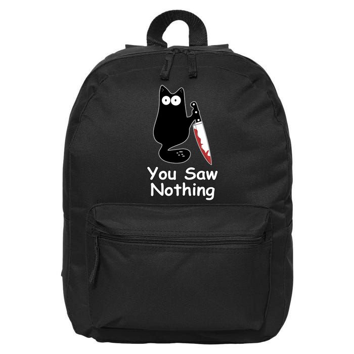 Funny Black Cat Meme You Saw Nothing 16 in Basic Backpack