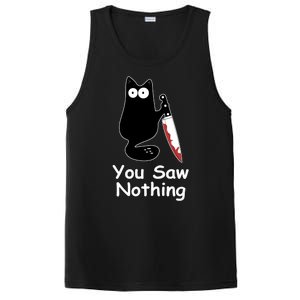 Funny Black Cat Meme You Saw Nothing PosiCharge Competitor Tank