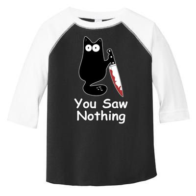 Funny Black Cat Meme You Saw Nothing Toddler Fine Jersey T-Shirt