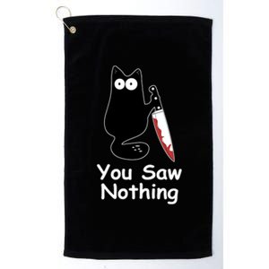 Funny Black Cat Meme You Saw Nothing Platinum Collection Golf Towel