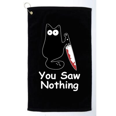 Funny Black Cat Meme You Saw Nothing Golf Towel
