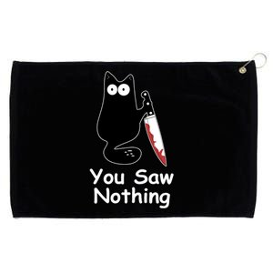 Funny Black Cat Meme You Saw Nothing Grommeted Golf Towel