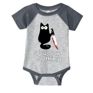 Funny Black Cat Meme You Saw Nothing Infant Baby Jersey Bodysuit