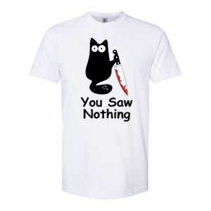 Funny Black Cat Meme You Saw Nothing Softstyle CVC T-Shirt