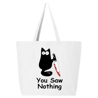 Funny Black Cat Meme You Saw Nothing 25L Jumbo Tote