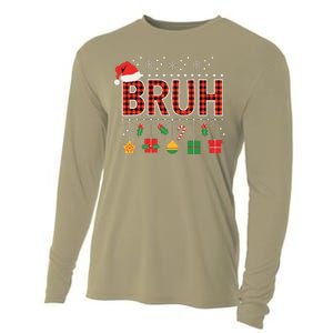 Funny Bruh Christmas Holly Red Plaid Xmas Pajamas Cooling Performance Long Sleeve Crew