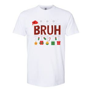 Funny Bruh Christmas Holly Red Plaid Xmas Pajamas Softstyle CVC T-Shirt