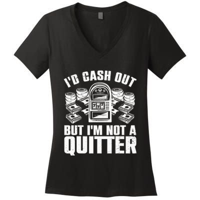 funny Best Casino For Casino Gambling Gamblers Women's V-Neck T-Shirt