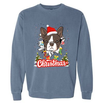 French Bulldog Christmas Idea For And Xmas Frenchie Gift Garment-Dyed Sweatshirt