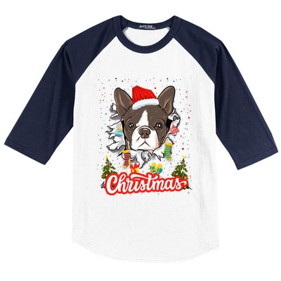 French Bulldog Christmas Idea For And Xmas Frenchie Gift Baseball Sleeve Shirt