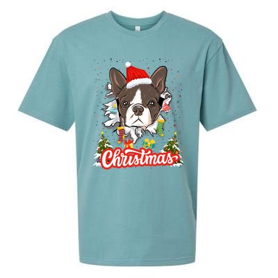 French Bulldog Christmas Idea For And Xmas Frenchie Gift Sueded Cloud Jersey T-Shirt