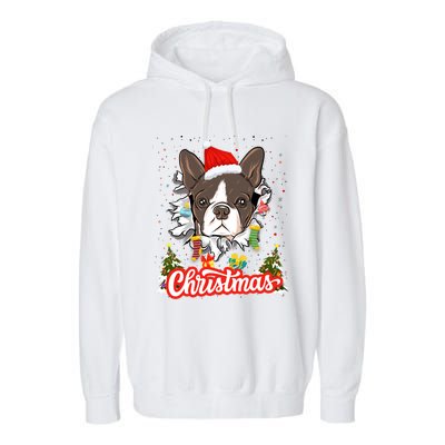 French Bulldog Christmas Idea For And Xmas Frenchie Gift Garment-Dyed Fleece Hoodie