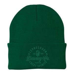 Funny Brewing Co St Patricks Day Leprechaun Lucky Spirits Knit Cap Winter Beanie