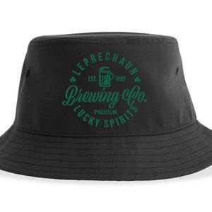 Funny Brewing Co St Patricks Day Leprechaun Lucky Spirits Sustainable Bucket Hat