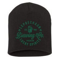 Funny Brewing Co St Patricks Day Leprechaun Lucky Spirits Short Acrylic Beanie