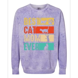 Funny Best Cat Mom Ever Happy Mothers Day Retro Costume Colorblast Crewneck Sweatshirt