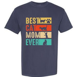 Funny Best Cat Mom Ever Happy Mothers Day Retro Costume Garment-Dyed Heavyweight T-Shirt