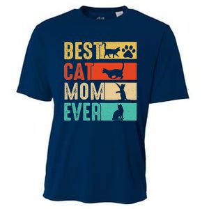 Funny Best Cat Mom Ever Happy Mothers Day Retro Costume Cooling Performance Crew T-Shirt