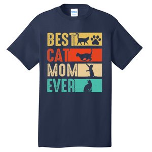 Funny Best Cat Mom Ever Happy Mothers Day Retro Costume Tall T-Shirt