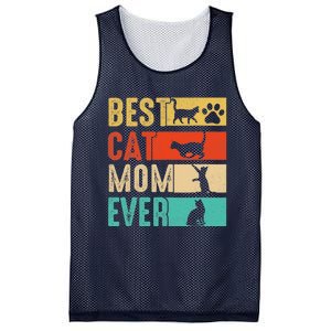 Funny Best Cat Mom Ever Happy Mothers Day Retro Costume Mesh Reversible Basketball Jersey Tank