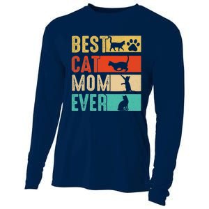 Funny Best Cat Mom Ever Happy Mothers Day Retro Costume Cooling Performance Long Sleeve Crew