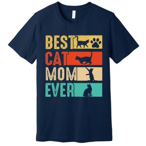 Funny Best Cat Mom Ever Happy Mothers Day Retro Costume Premium T-Shirt