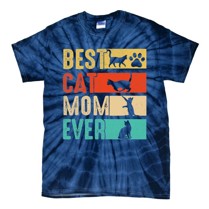 Funny Best Cat Mom Ever Happy Mothers Day Retro Costume Tie-Dye T-Shirt