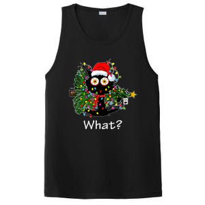 Funny Black Cat Pushing Christmas Tree Over Cat What PosiCharge Competitor Tank