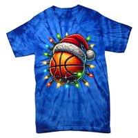 Funny Basketball Christmas Lights Santa Hat Snowflakes Funny Gift Meaningful Gif Tie-Dye T-Shirt