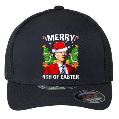 Funny Biden Christmas Santa Hat Merry 4th Of Easter Xmas Flexfit Unipanel Trucker Cap