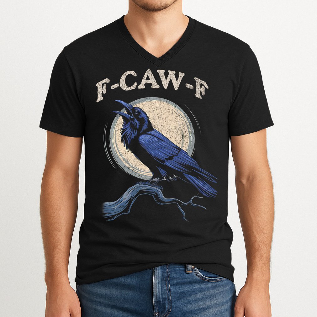 Funny Black Crow F-Caw-F Crow Lover V-Neck T-Shirt