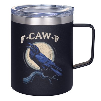 Funny Black Crow F-Caw-F Crow Lover 12oz Stainless Steel Coffee Mug