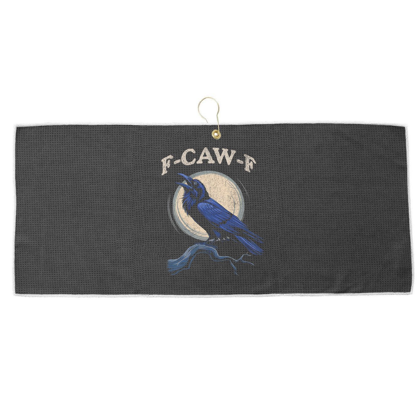 Funny Black Crow F-Caw-F Crow Lover Large Microfiber Waffle Golf Towel