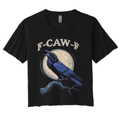 Funny Black Crow F-Caw-F Crow Lover Crop Top