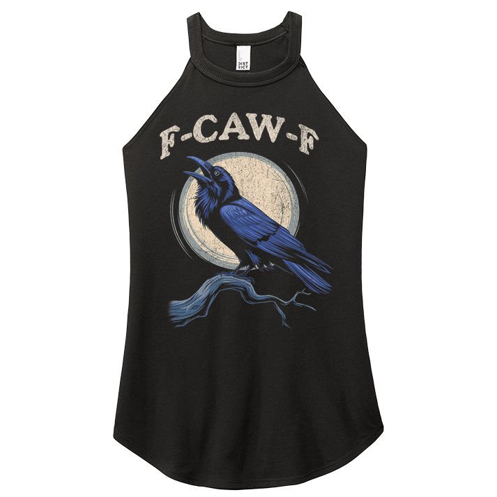 Funny Black Crow F-Caw-F Crow Lover Women's Perfect Tri Rocker Tank