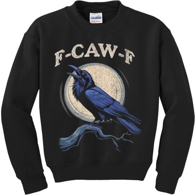 Funny Black Crow F-Caw-F Crow Lover Kids Sweatshirt