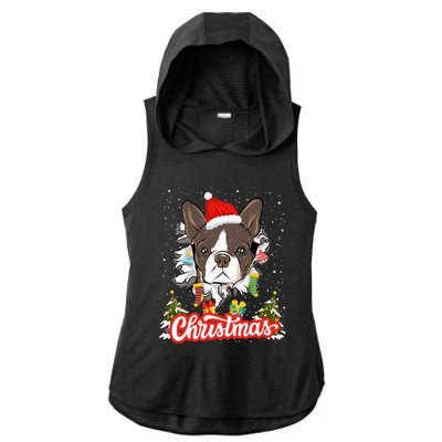 French Bulldog Christmas Idea For And Xmas Frenchie Cool Gift Ladies PosiCharge Tri-Blend Wicking Draft Hoodie Tank