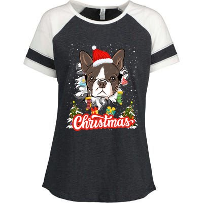 French Bulldog Christmas Idea For And Xmas Frenchie Cool Gift Enza Ladies Jersey Colorblock Tee