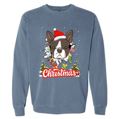 French Bulldog Christmas Idea For And Xmas Frenchie Cool Gift Garment-Dyed Sweatshirt